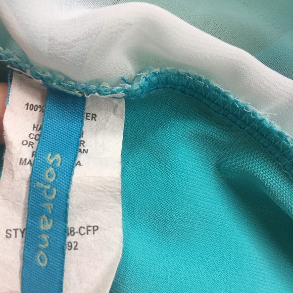 Rainbow sheer watercolor stripe tunic white - Picture 6 of 8